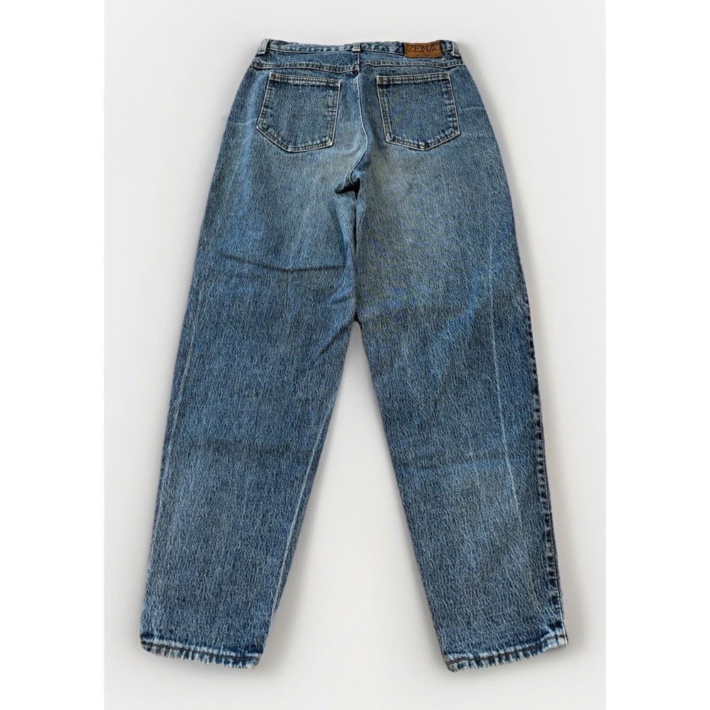 ZENA 30x28.5 13 High Waisted Mom Jeans Cotton Relaxed Tapered Leg 80s Retro - Picture 2 of 10